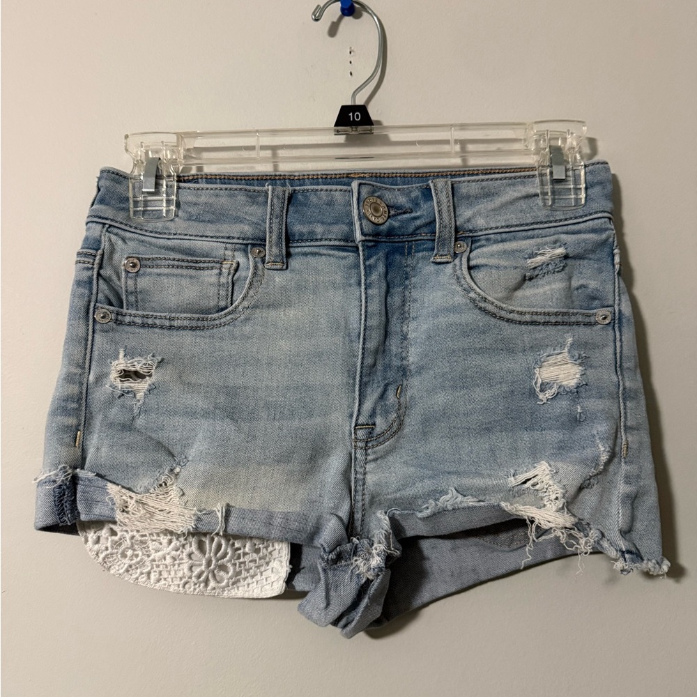 American Eagle Hi-Rise Shortie Next Level Stretch Denim Shorts